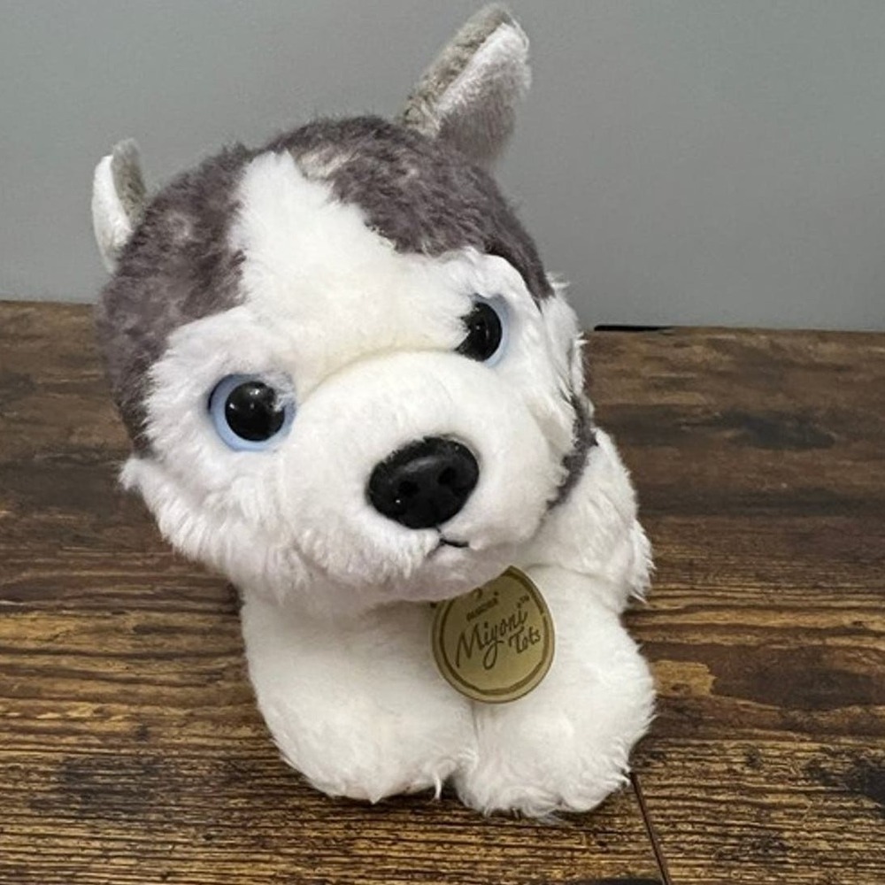 Aurora Miyoni Tots Husky Puppy Plush Gray White Stuffed Animal Dog